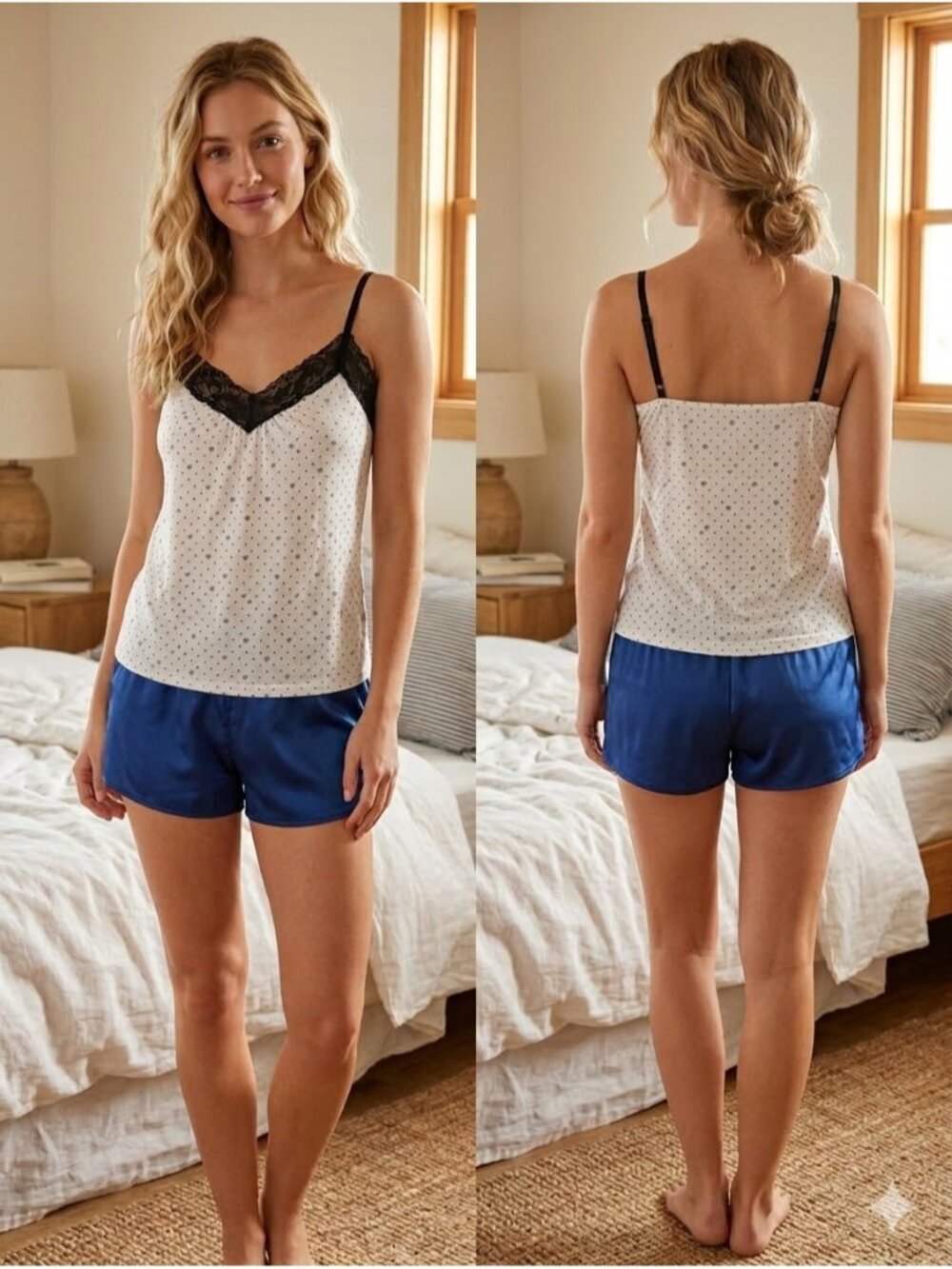 Vtg Candy Rain Y2K Heart Print Cami Top Large Black Lace Trim Coquette Fairycore